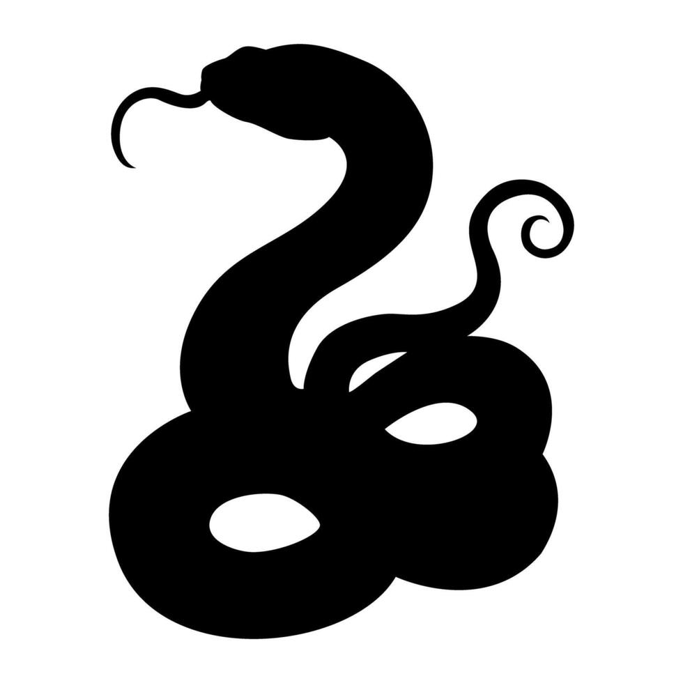 a black snake is shown on a white background vector