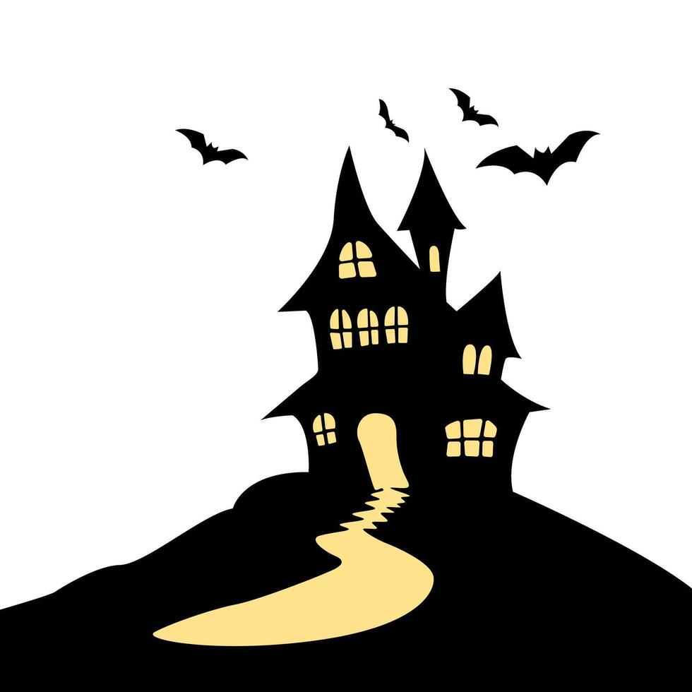 Spooky Haunted House Silhouette vector