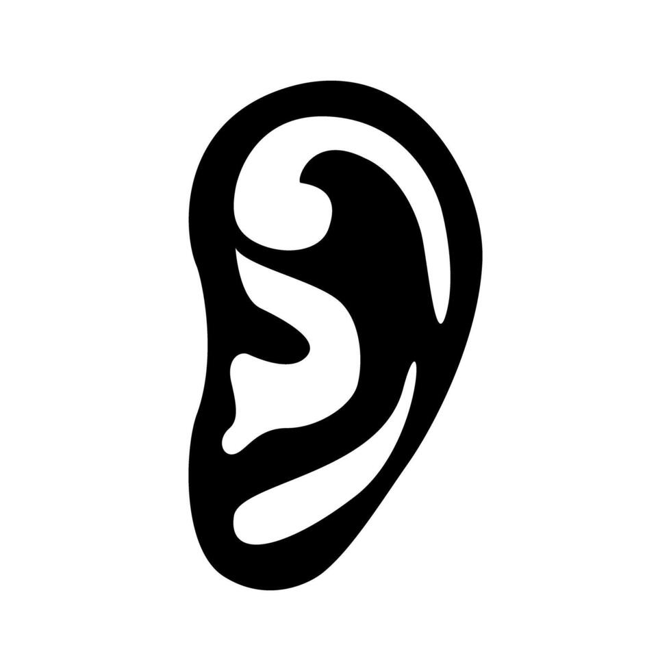 an ear on a white background vector