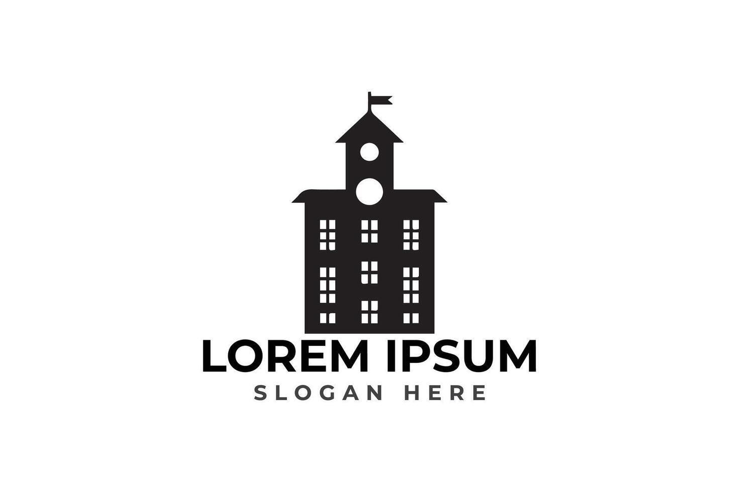 School building logo template illustration vector