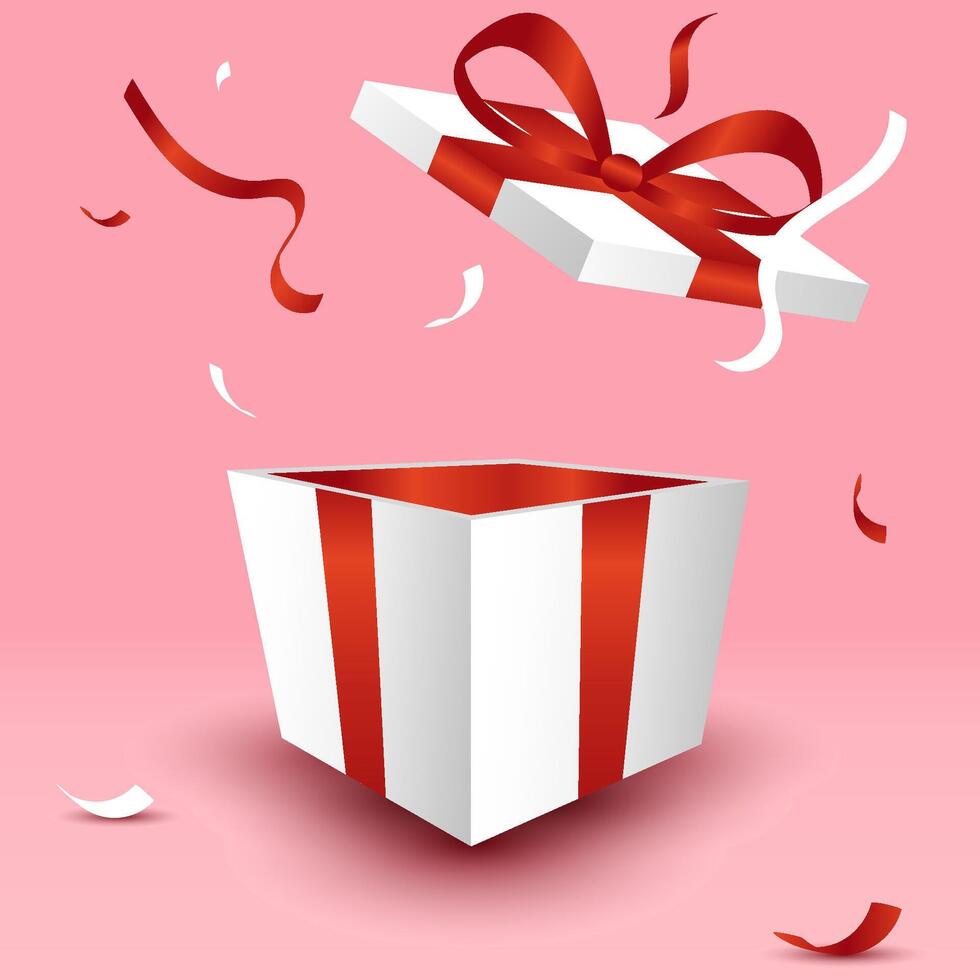 open box. part of a celebration, gift or entertainment design element vector