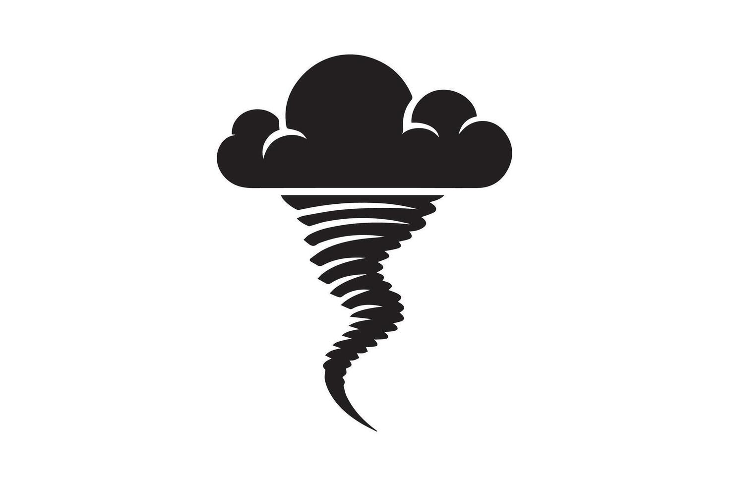 A black and white tornado icon on a white background vector