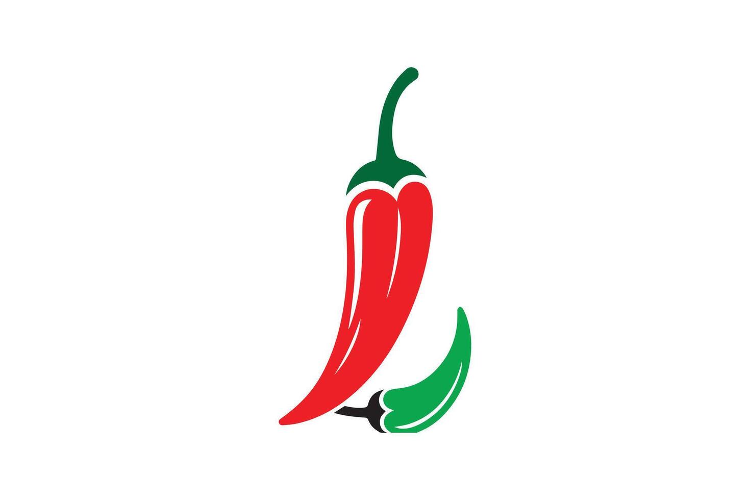 A red and green chili pepper logo vector