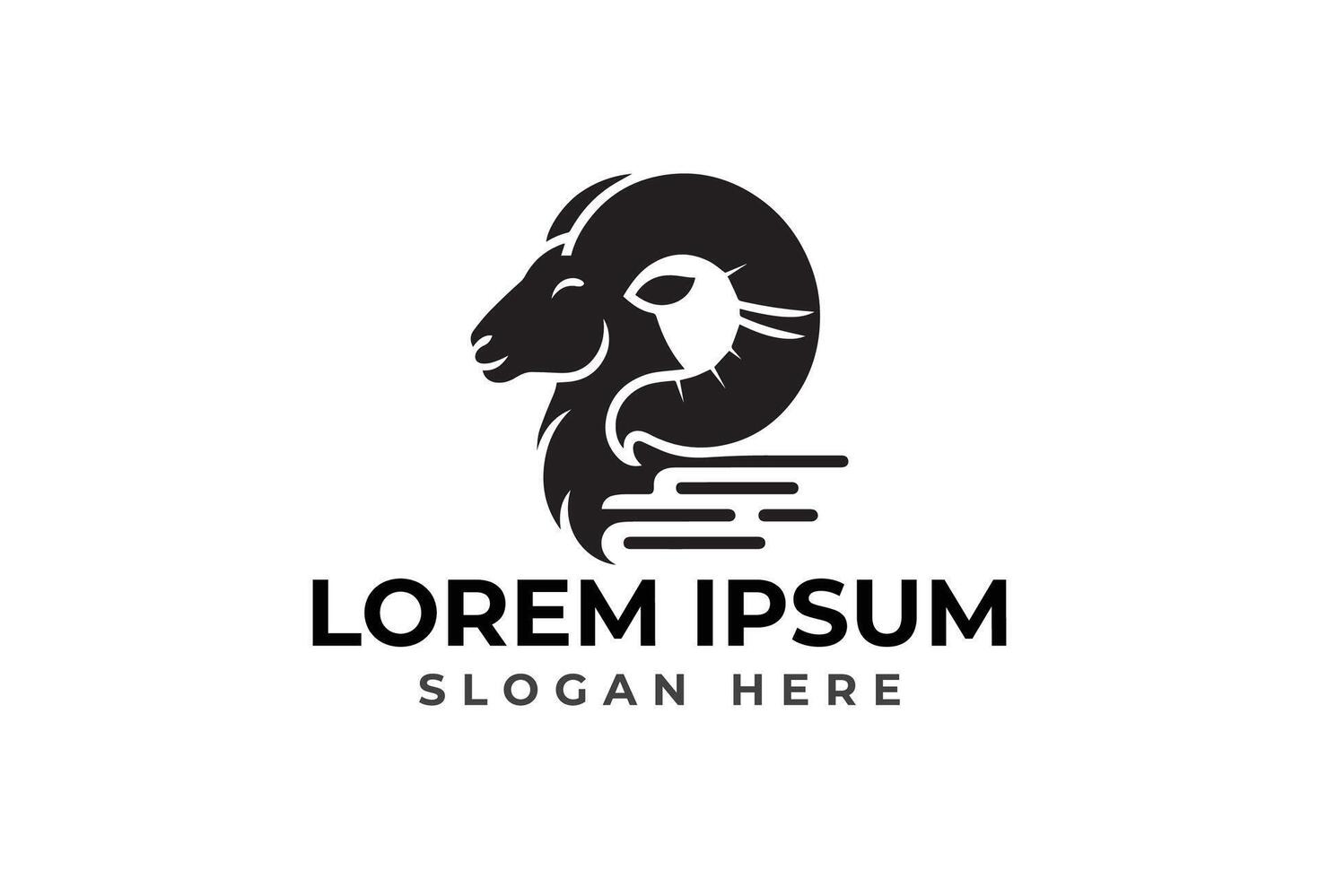 The ram logo design template vector