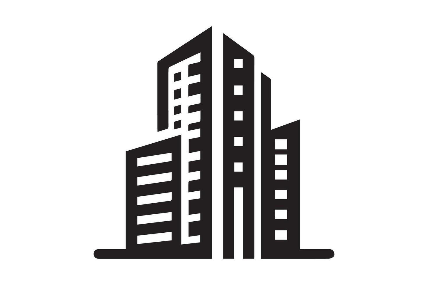 A black and white image of a building with a tall tower vector