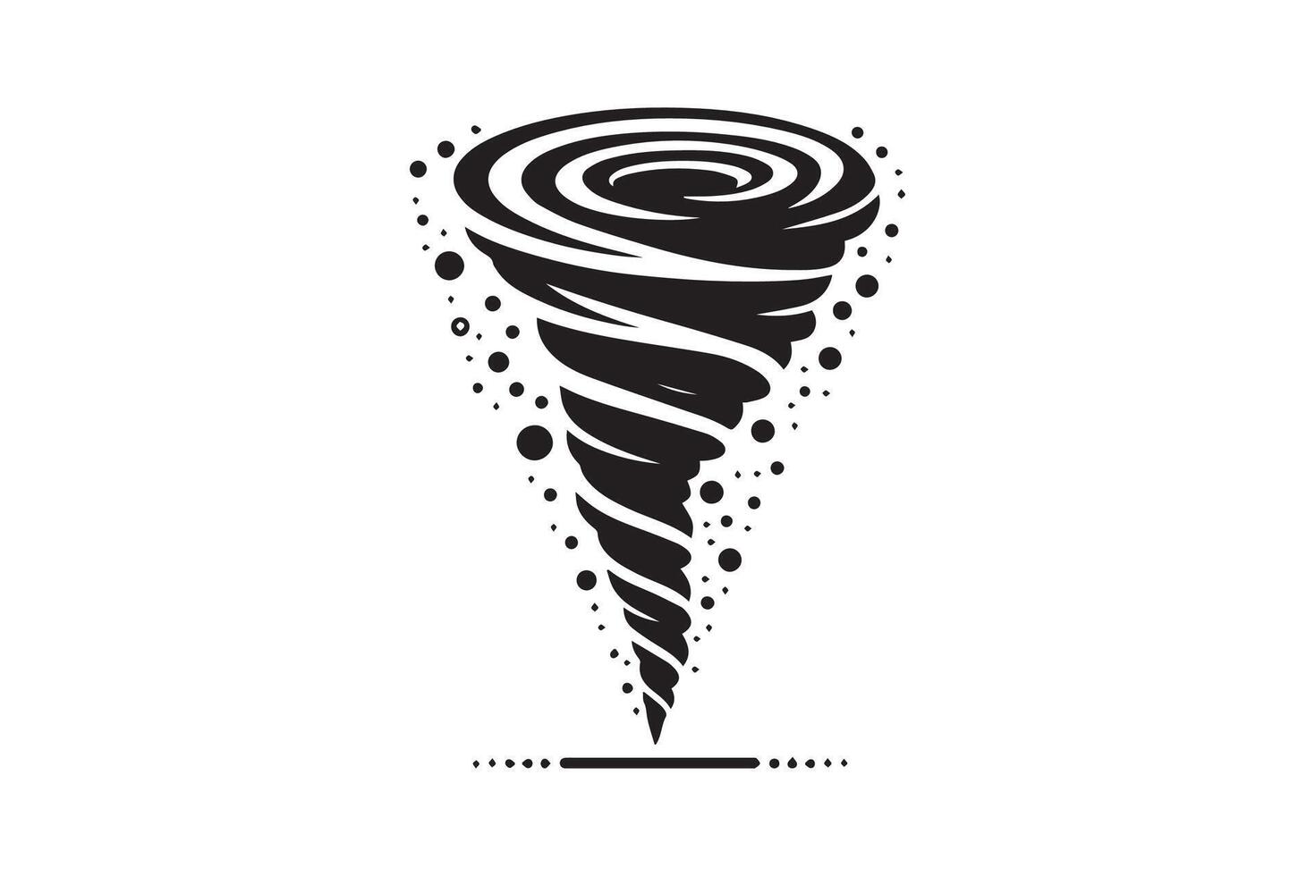 A black and white logo of a tornado vector