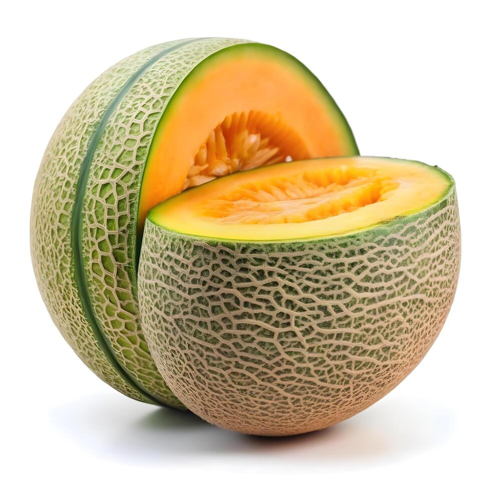 Ripe Cantaloupe, Sweet and Refreshing Melon in High-Resolution Images photo