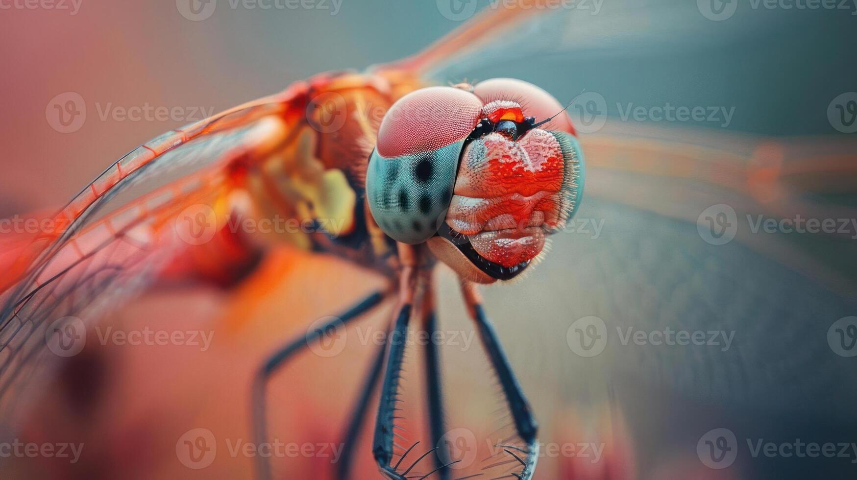High-resolution image of a vibrant and colorful dragonfly up-close, photo