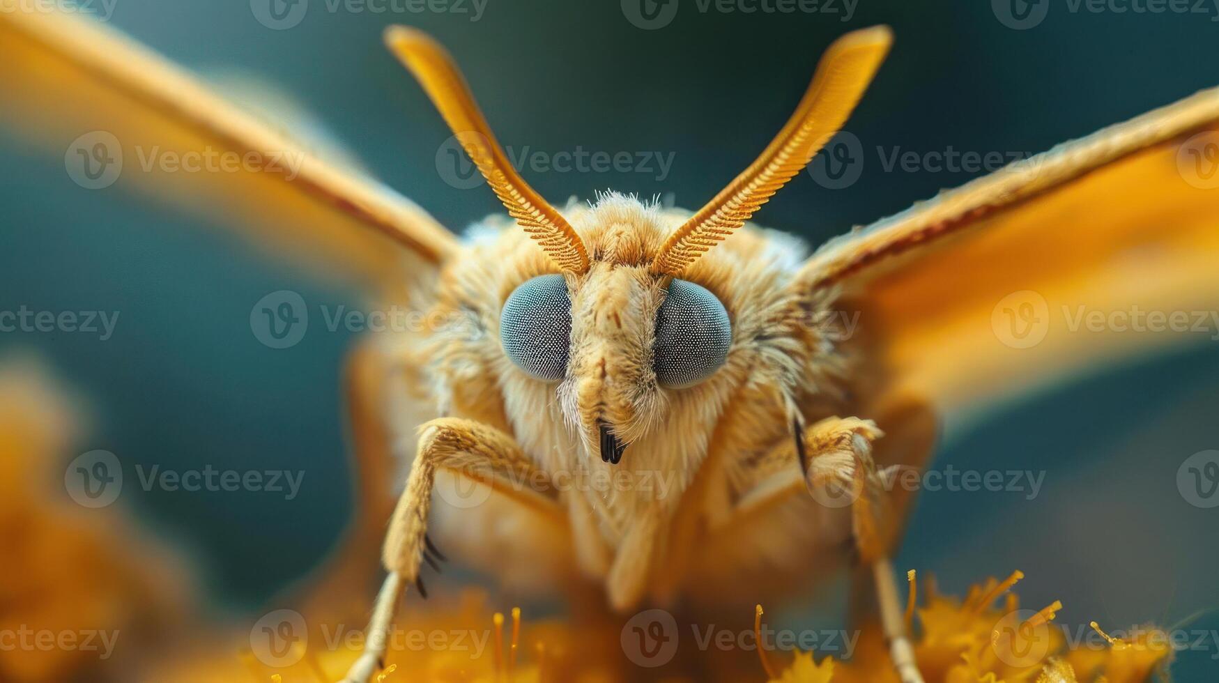 Close-up portrait of a ladybug with distinctive yellow and black coloration on its wings and head, photo