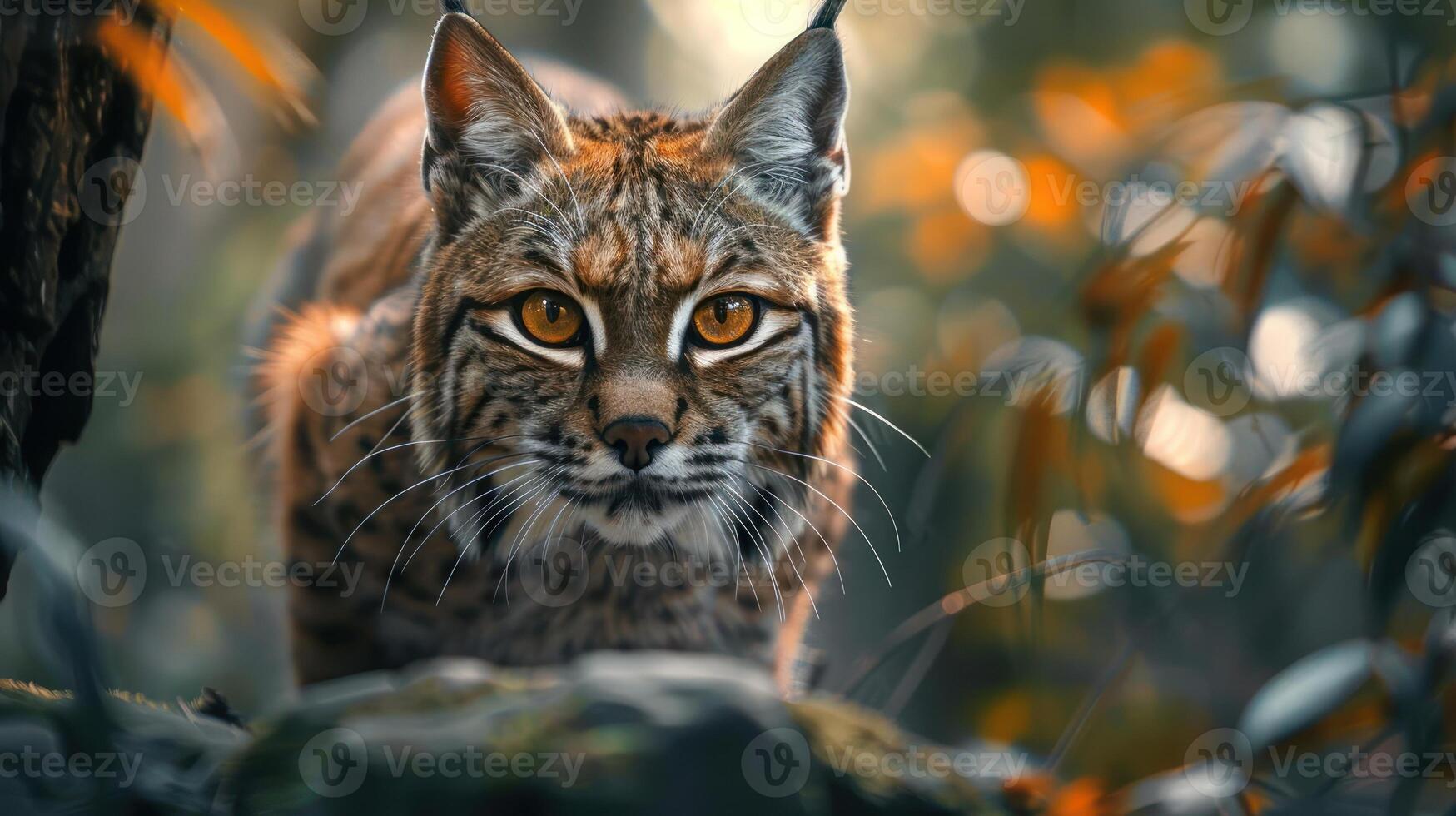 A lynx, a large wild cat, is captured in its natural habitat, photo