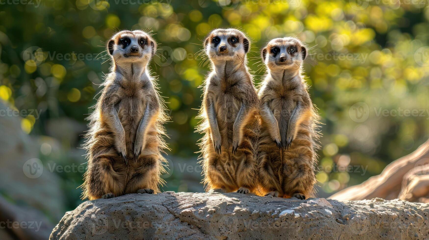 A captivating photo of two meerkats posing and interacting with each other,