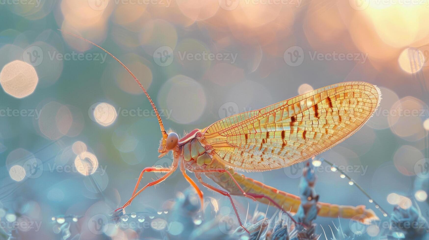 A close-up photo of a hoverfly against a soft blurred background with bokeh effect,