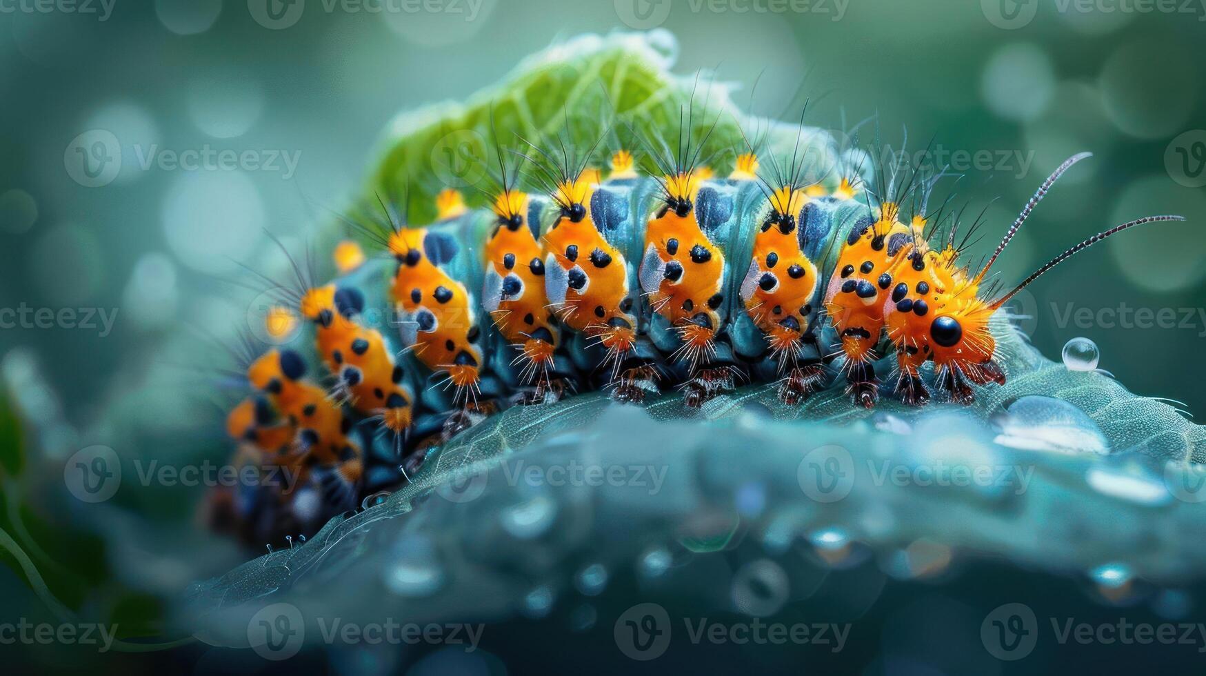 several vibrant orange and black ladybugs resting on a leaf. photo
