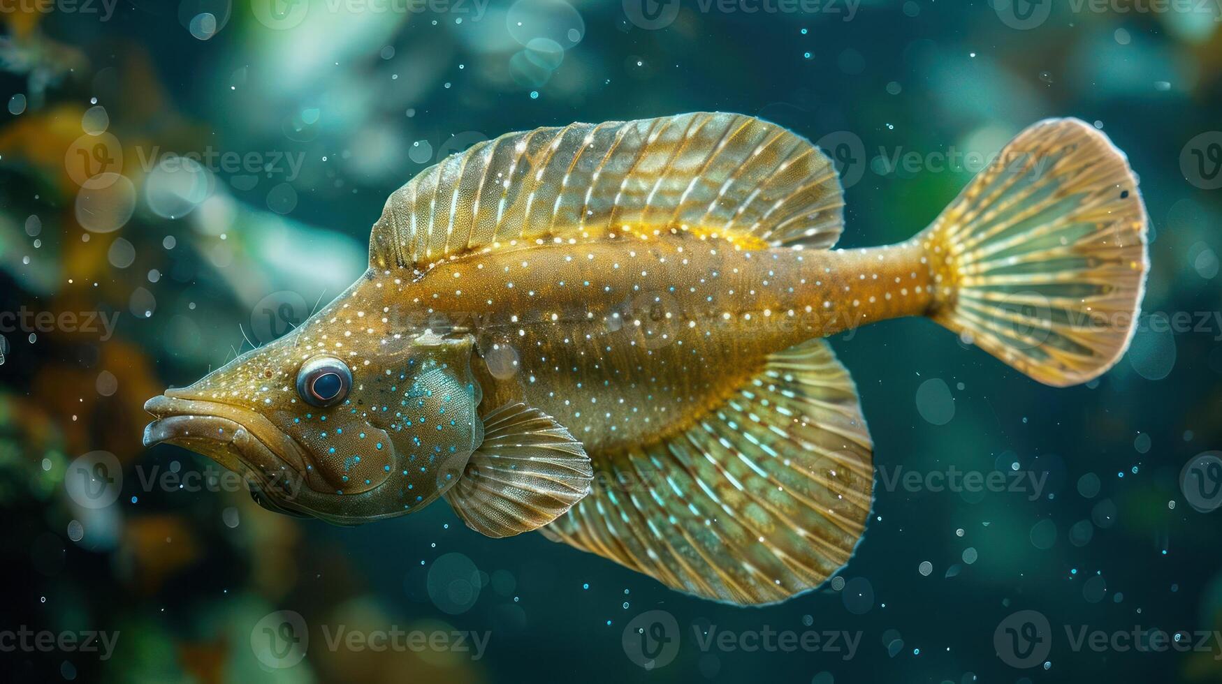 A vibrant clownfish, complete with colorful stripes and a distinctive anemone in the background, photo