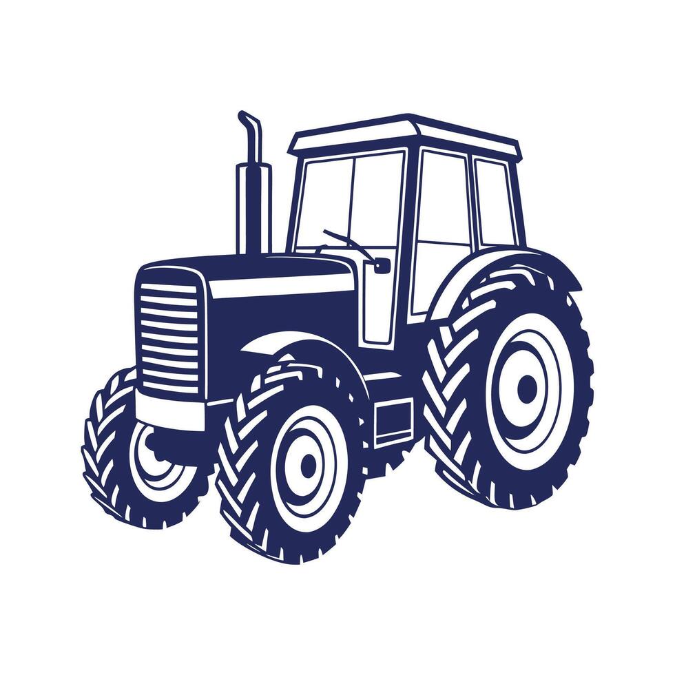 Farm tractor silhouette design illustration template vector