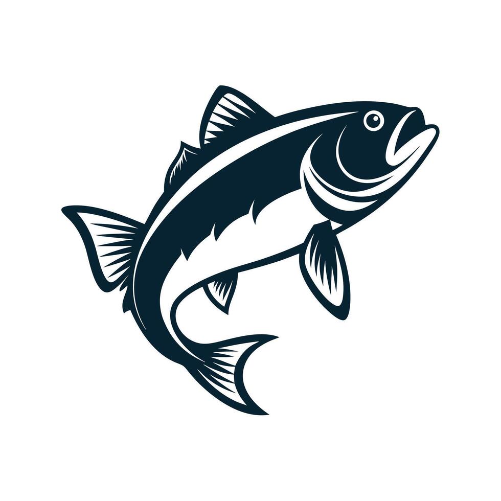 Bass fish isolated illustration design vector