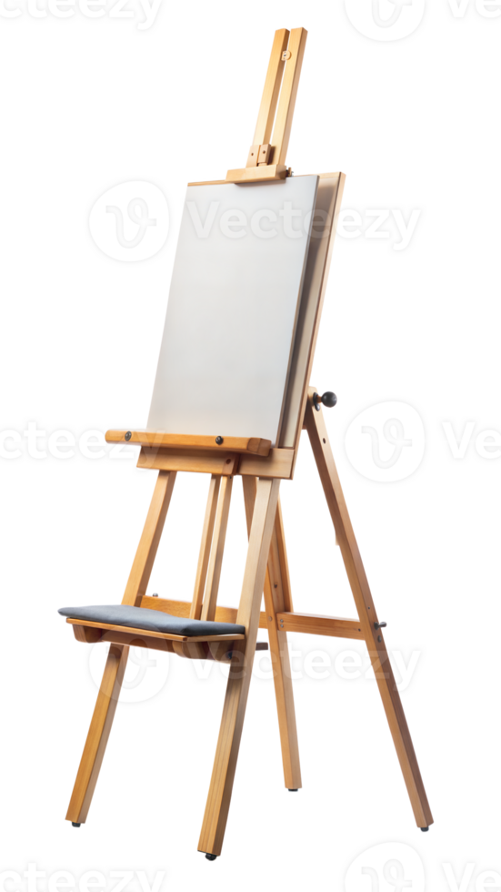 Easel with blank canvas isolated on transparent background png