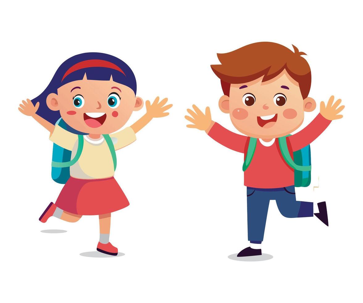 Children go to school vector