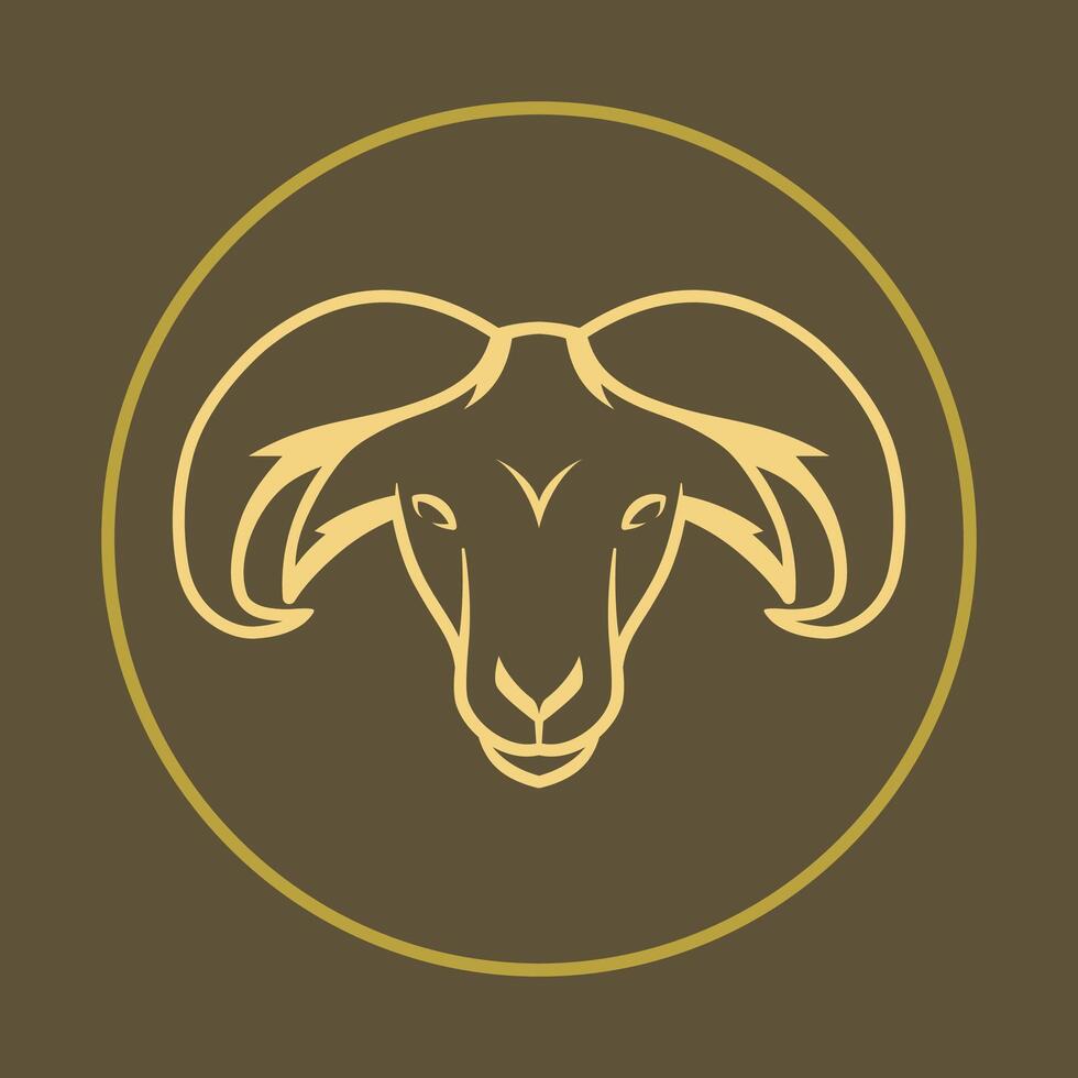 Goat head trendy icon skillful abstract illustration colorful artwork beautiful design vector