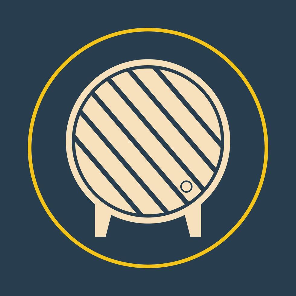 Wooden barrel trendy icon proficient abstract illustration colorful artwork design vector