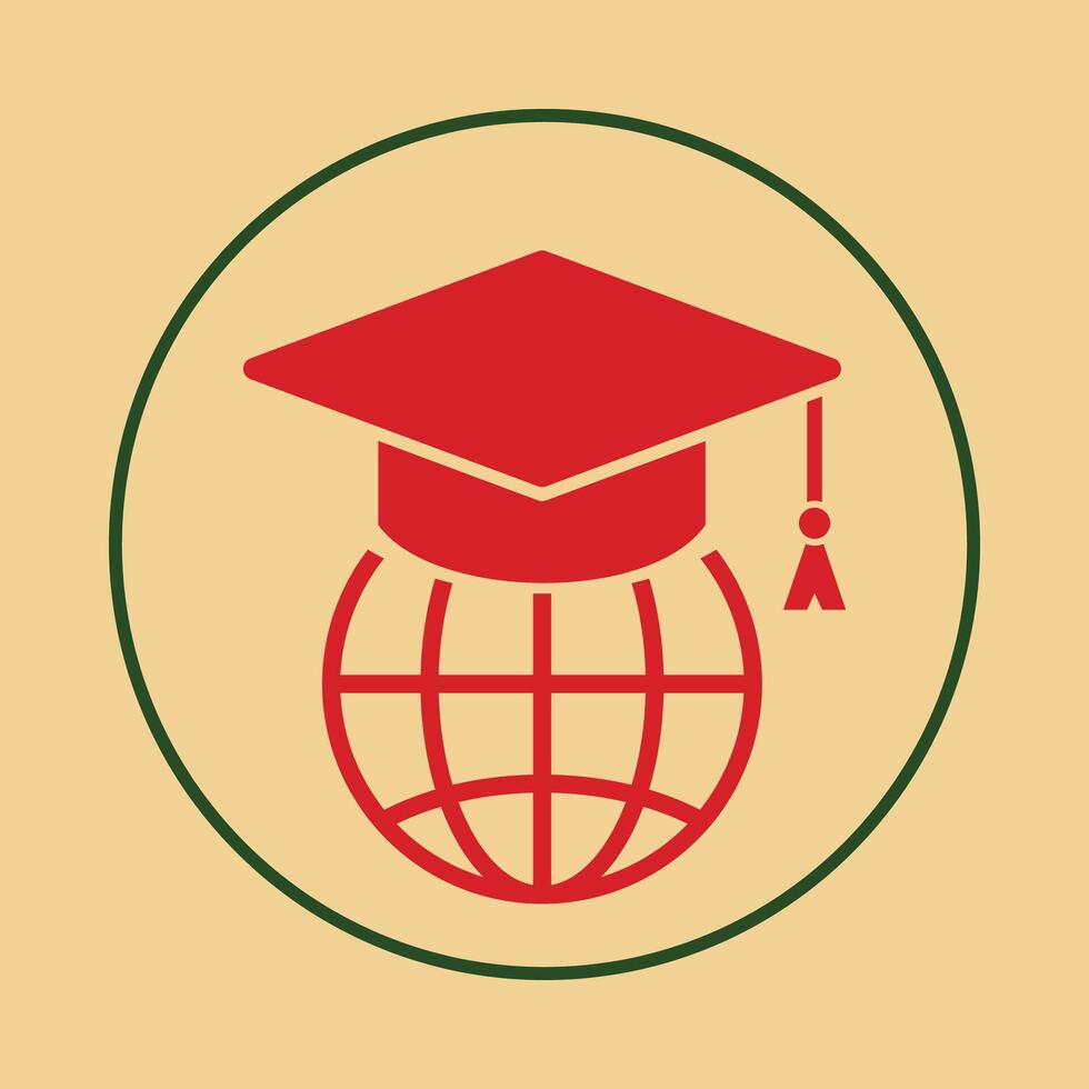 Global education trendy icon abstract skilled illustration colorful artwork design vector