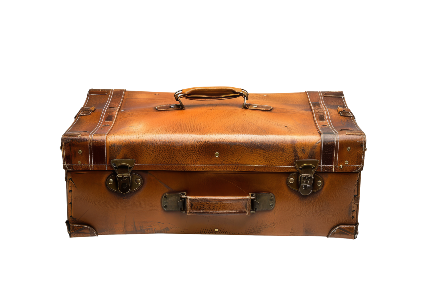 Vintage Leather Suitcase png