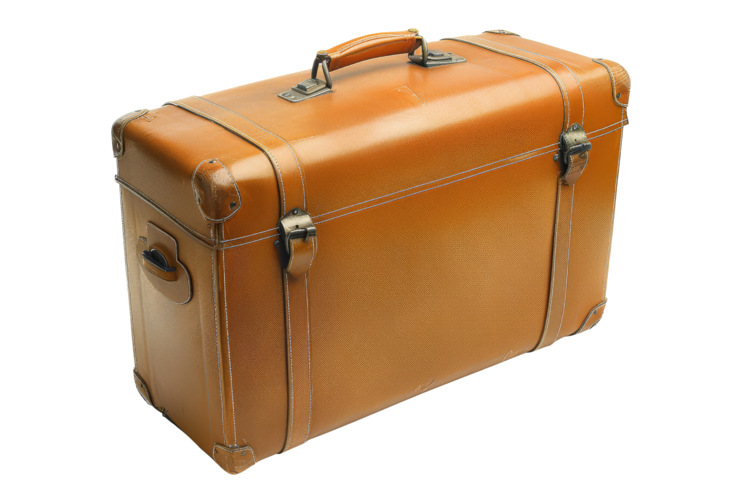 Vintage Brown Leather Suitcase png