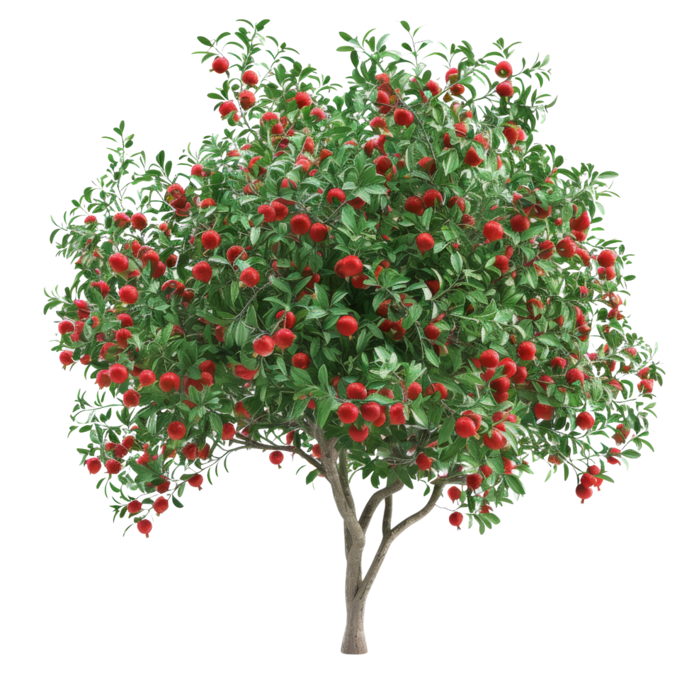 Pomegranate Tree with Red Fruits png
