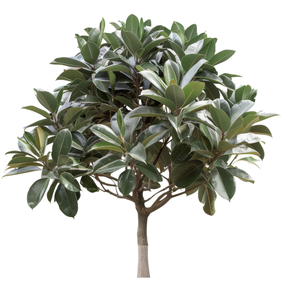 Green leafy tree with brown trunk Isolated png