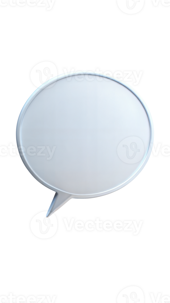 3D illustration of a circular speech bubble isolated on a transparent background. Ideal for communication and messaging concepts. png