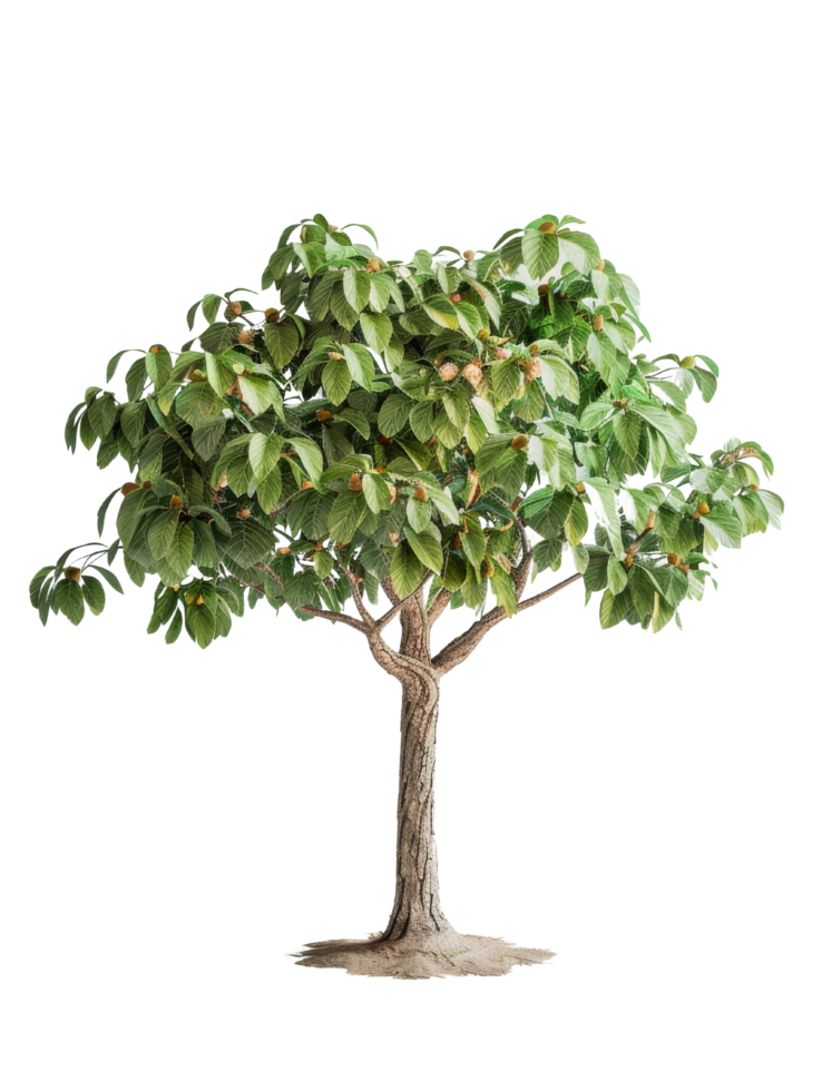 Green tree with brown leaves png