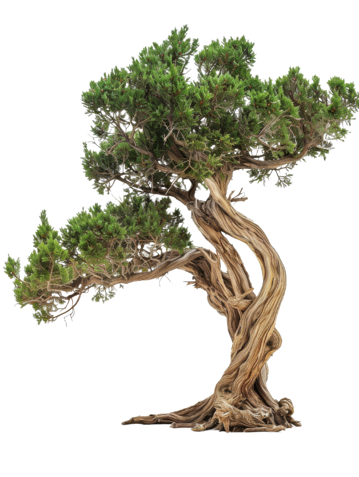 Twisted Juniper Tree With Lush Green Foliage png