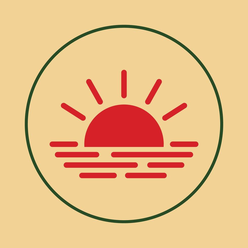 Sun trendy icon abstract skilled illustration colorful artwork design vector