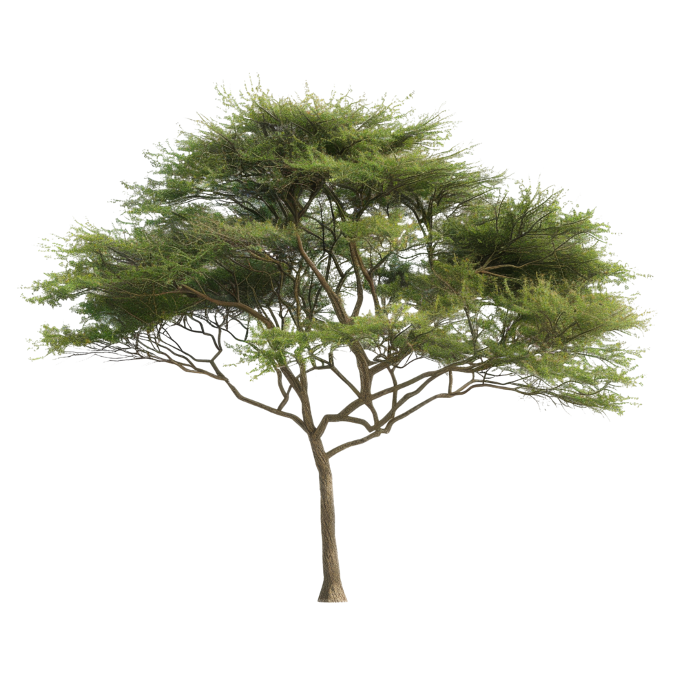 Isolated Green Tree With Brown Trunk Isolated png