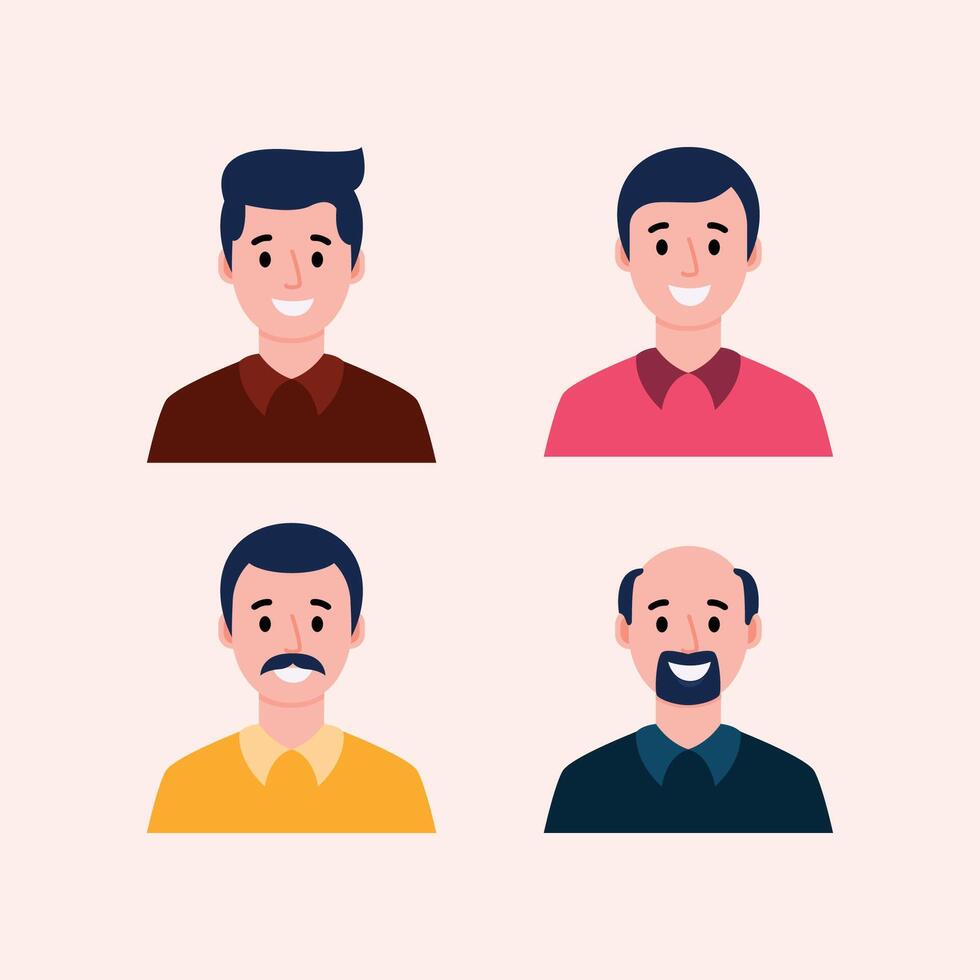 Flat character set illustration vector