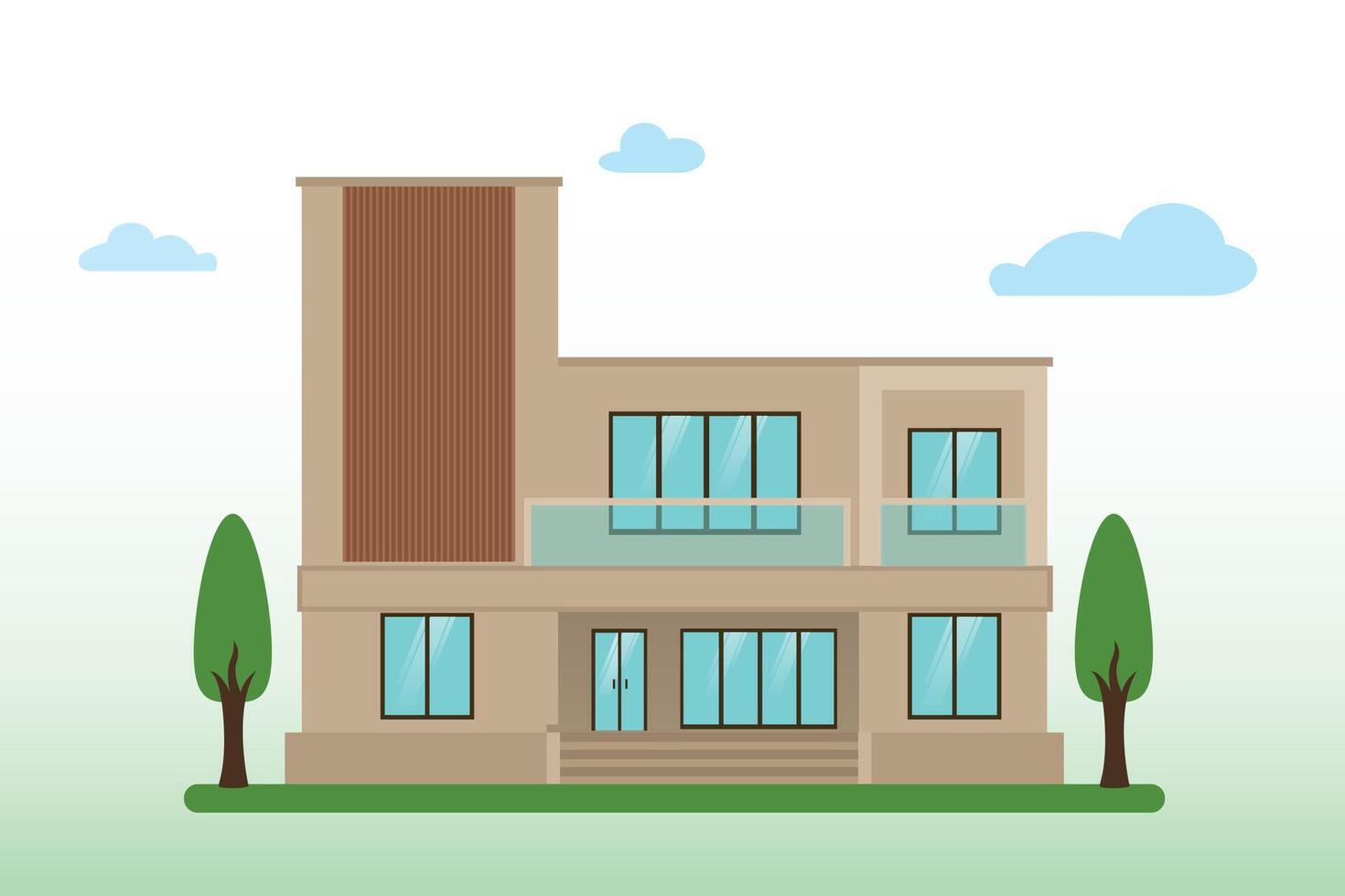 House in Flat design style illustration vector