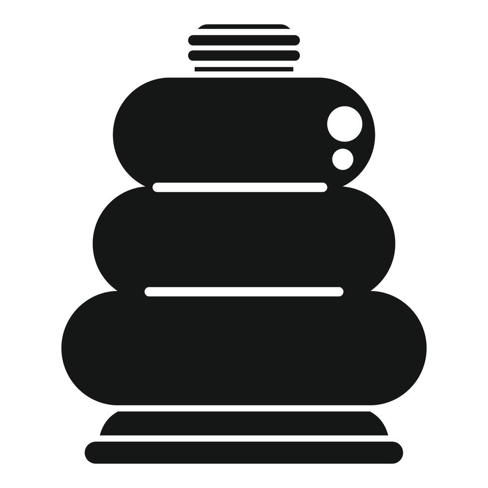 Black glyph style icon representing a reusable water bottle for hiking and outdoor activities vector