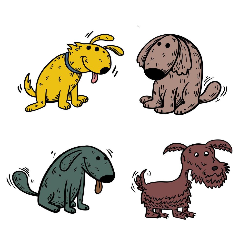 dog illustration hand drawing for character, illustration, icon, template, mascot, website, etc vector