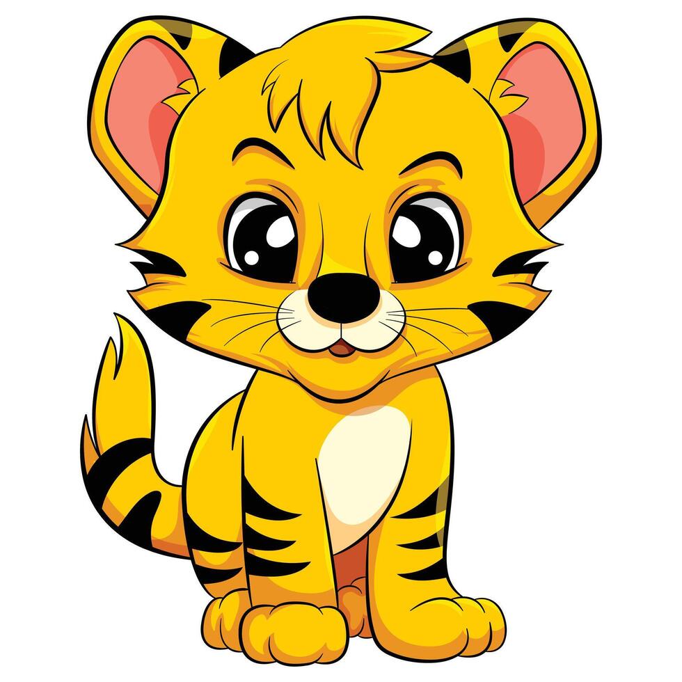cute tiger cartoon vector