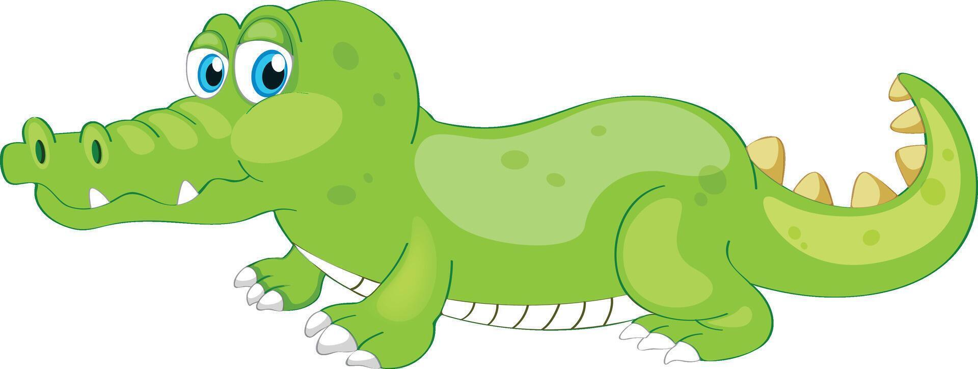 Cartoon hand drawn crocodile vector