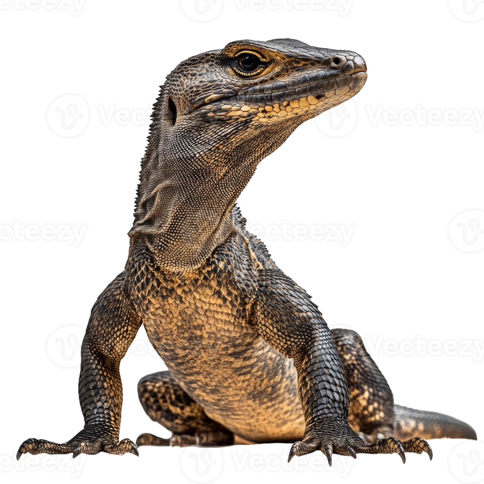 Close-Up Portrait of a Black-Headed Monitor Lizard png