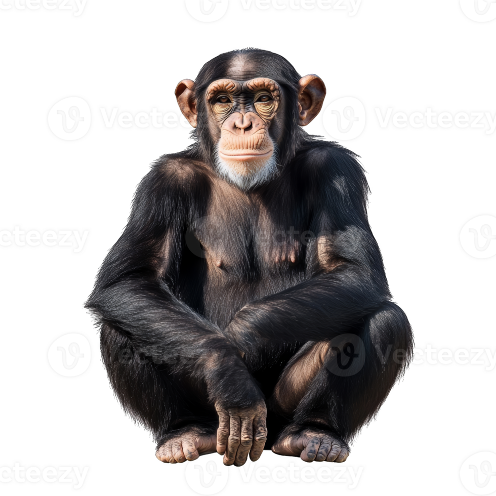 Portrait of a Sitting Chimpanzee png