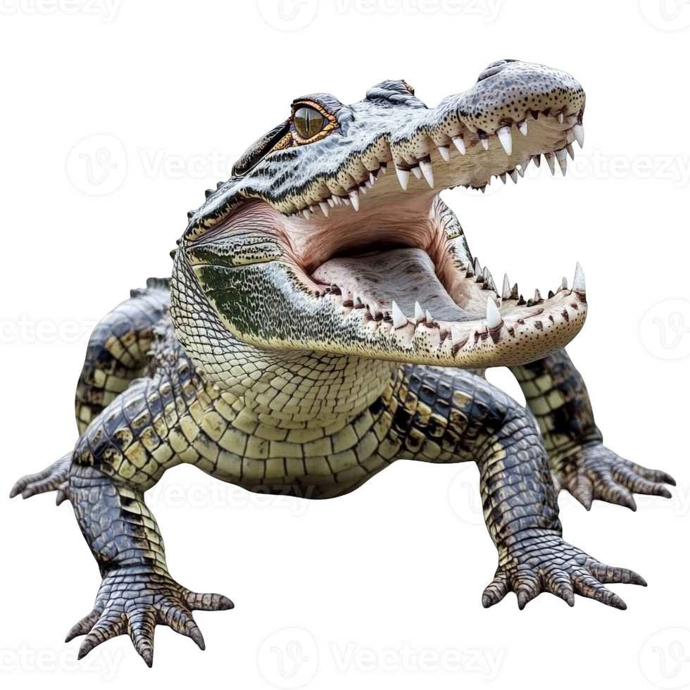 Closeup of a Crocodile with its Mouth Open png