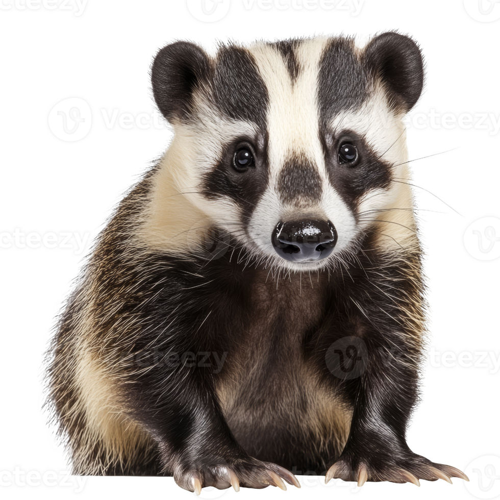 A Close-Up Portrait of a European Badger png