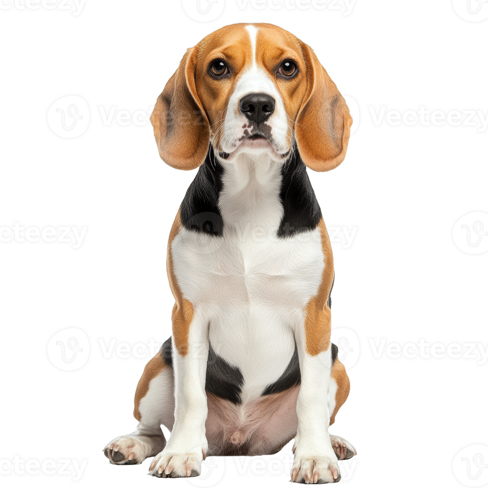 Portrait of a Beagle Dog Sitting png