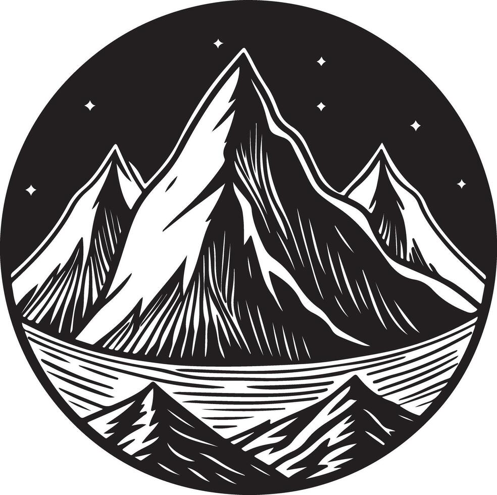 Black silhouettes of Mountain isolated on a white background. vector