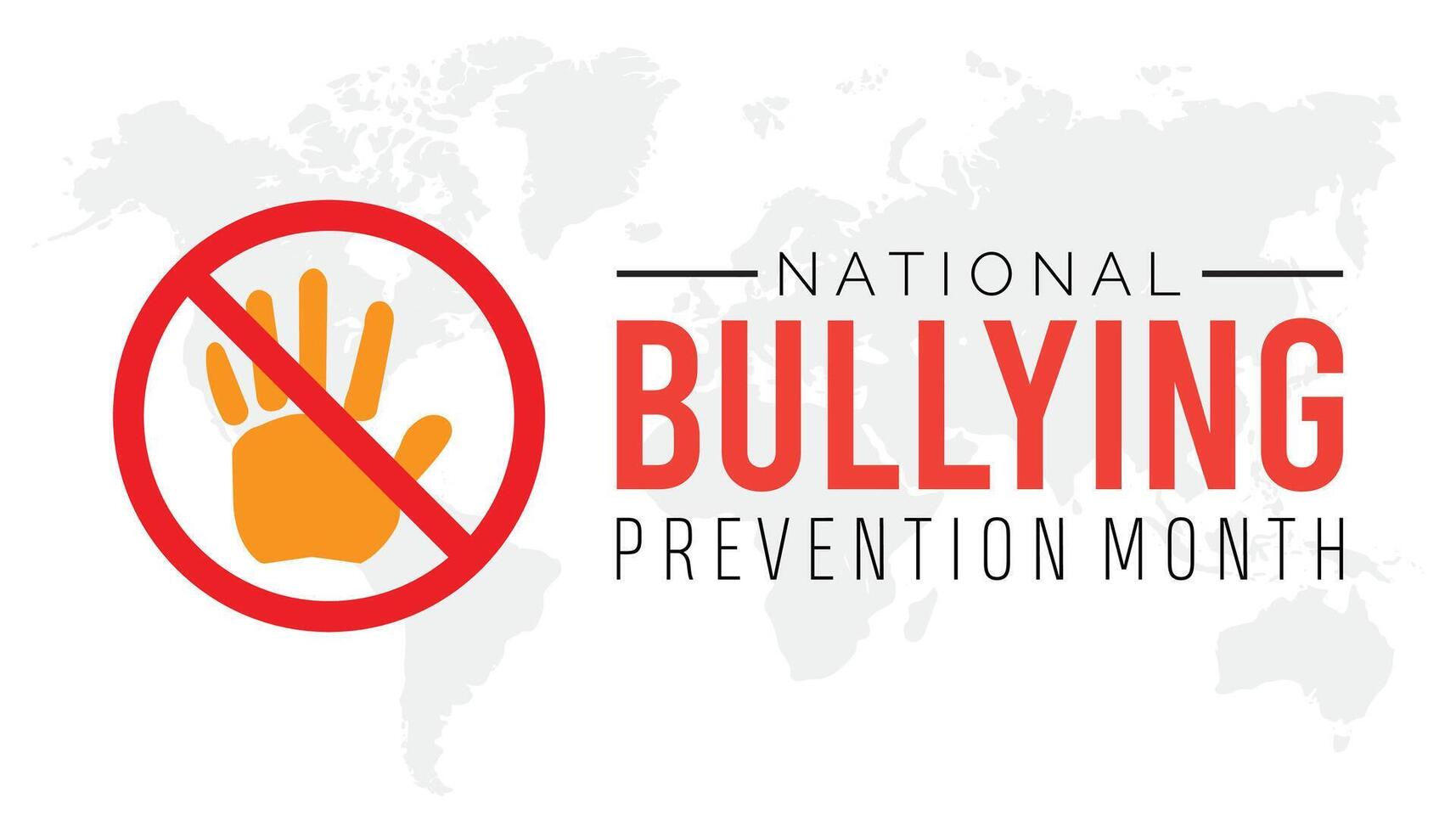National Bullying Prevention Month is observed every year on October. Social Awareness concept. background, placard, banner template illustration design. vector
