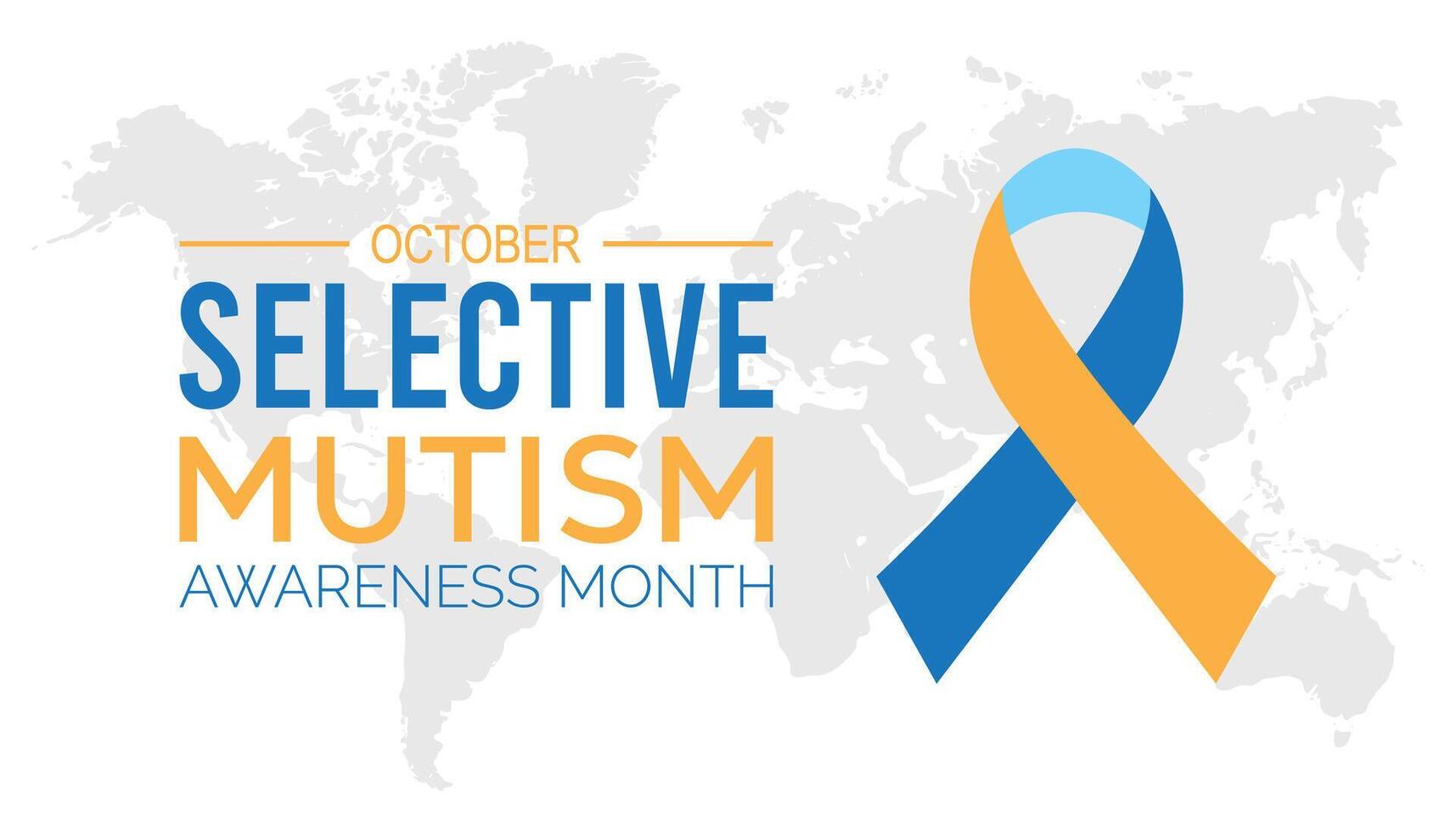 Selective Mutism Awareness Month is observed every year on October. Medical Healthcare Awareness concept. background, placard, banner template illustration design. vector