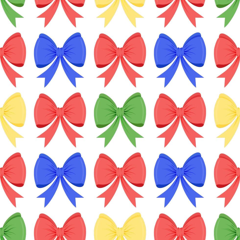 Seamless pattern with multicolored bows on a white background vector