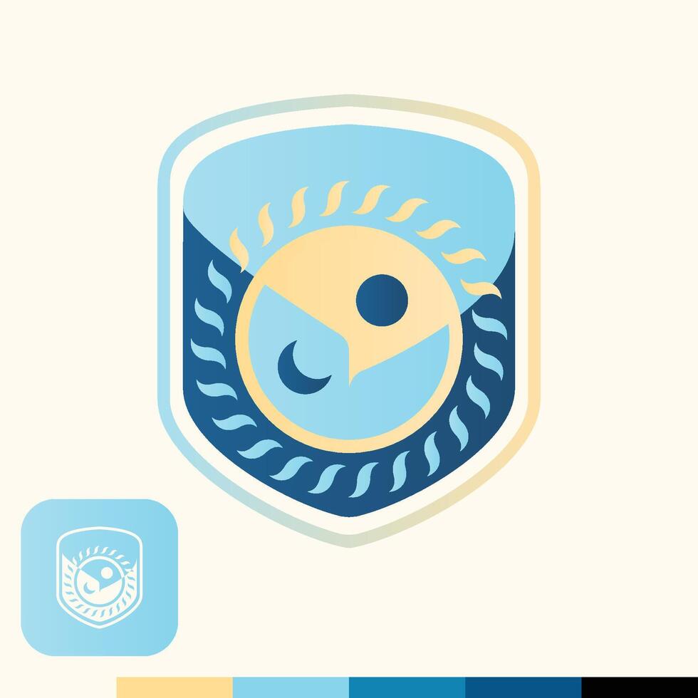 Stylized Sun and Moon Decorative Logo vector